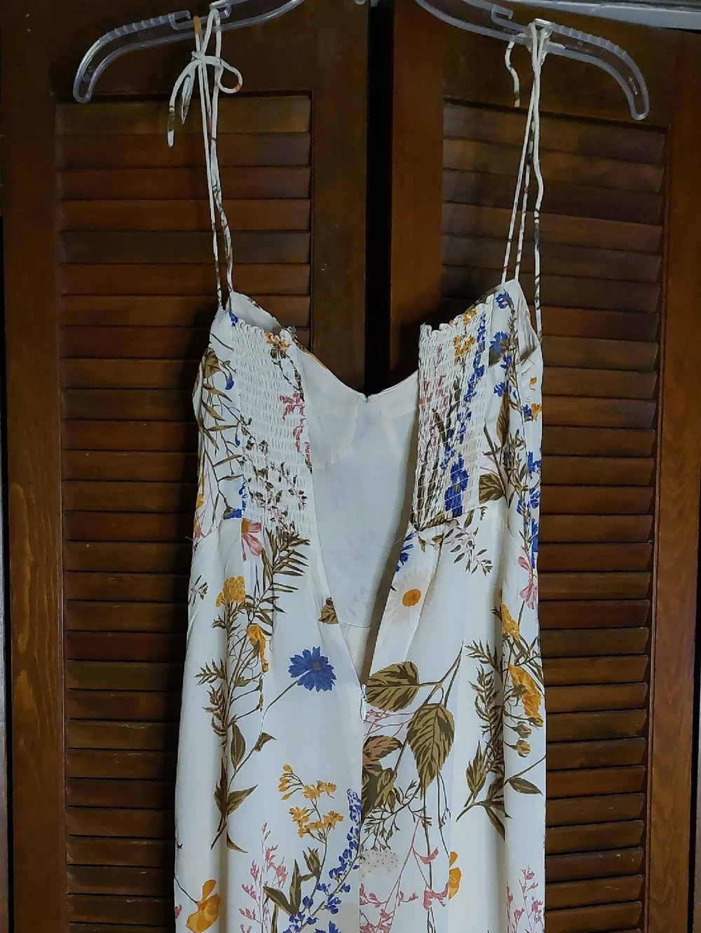 Reformation Cream Floral Kourtney Side Slit Midi Dress Sz 2 - Picture 9 of 16